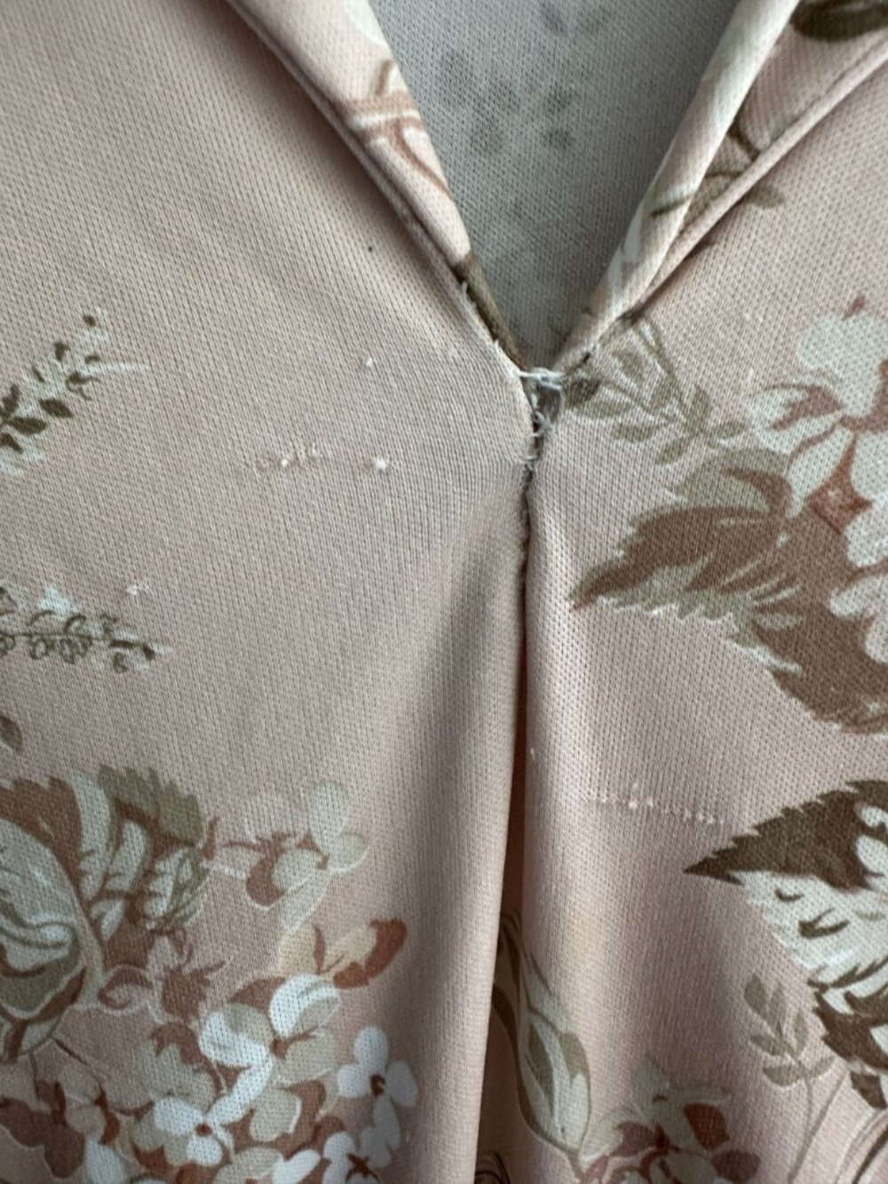 Haband Womens Floral Midi Dress With Collar Short Sleeve Beige Pink Floral Print - Picture 7 of 11